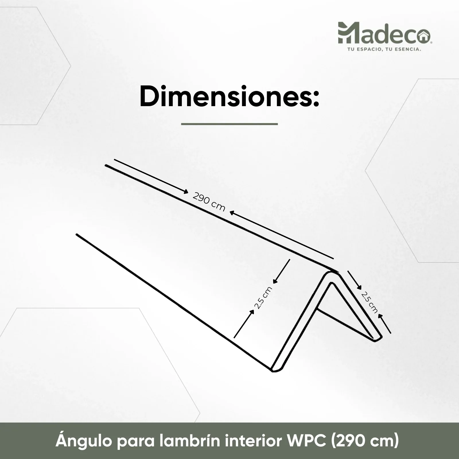 Angulo para lambrin interior WPC 2.90m — Roble natural