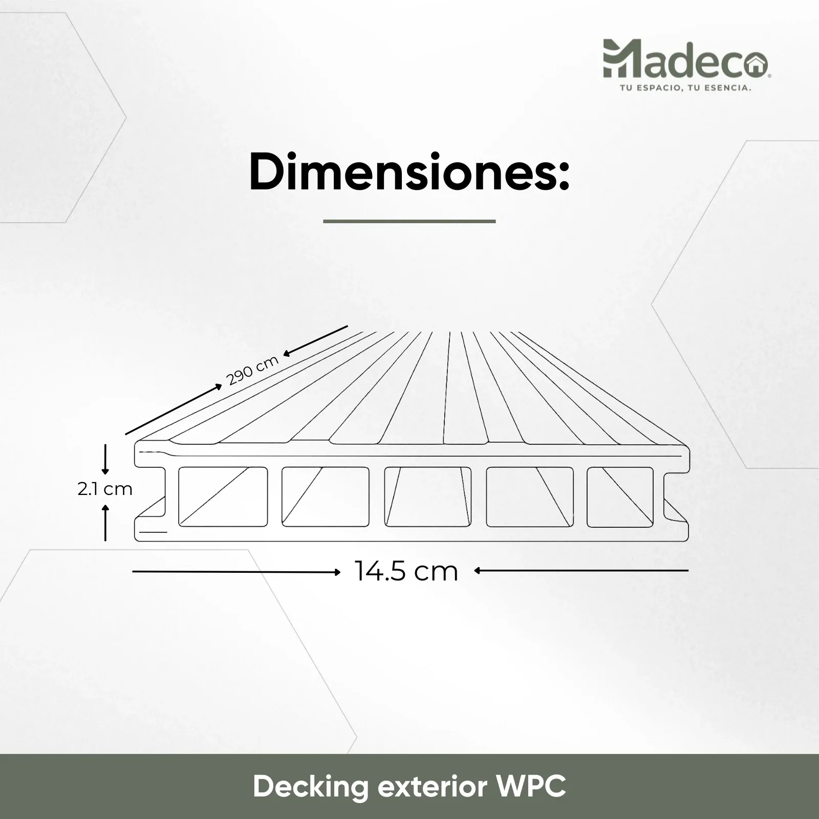 Decking exterior WPC — Light Gray