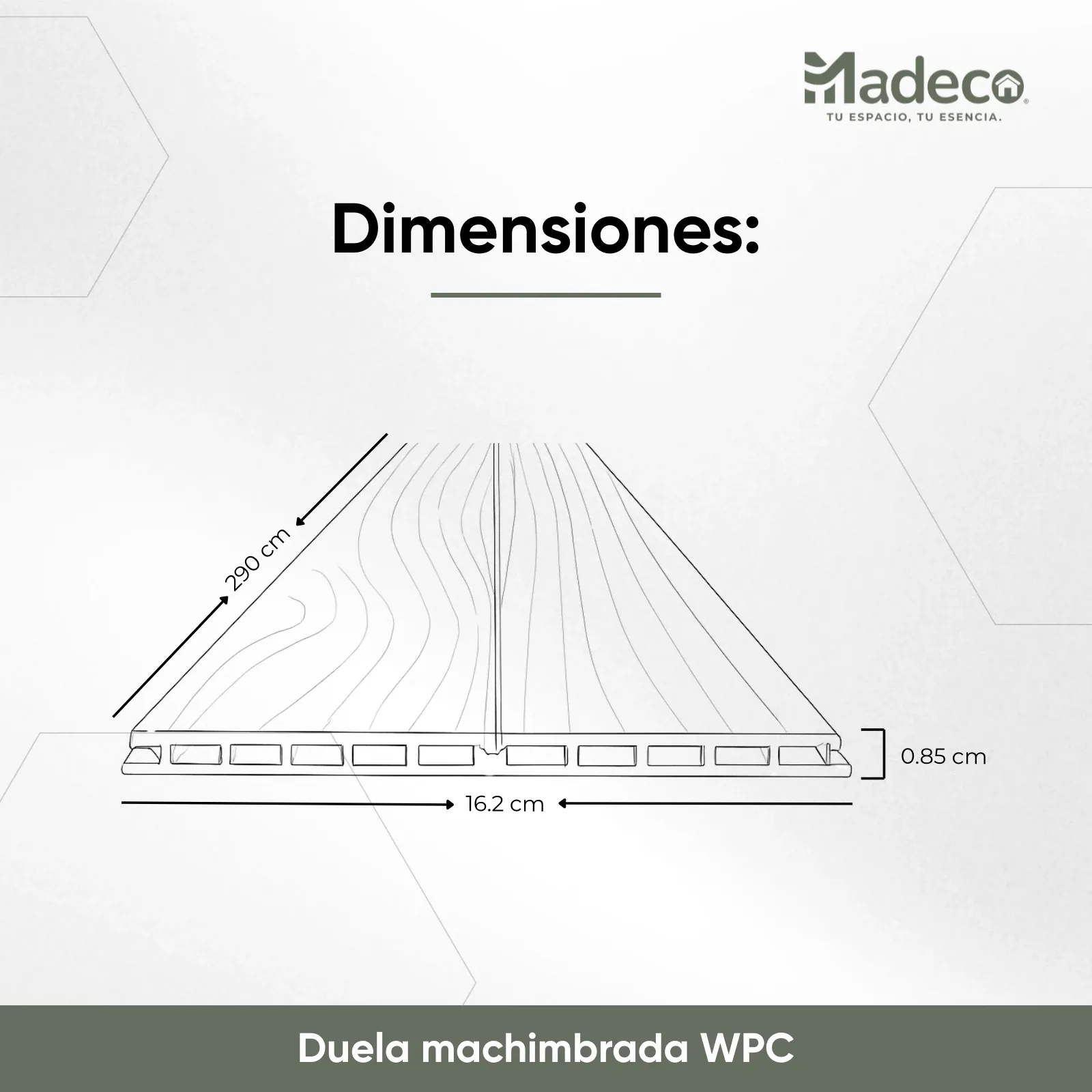 Duela machimbrada interior WPC — Negro Mate