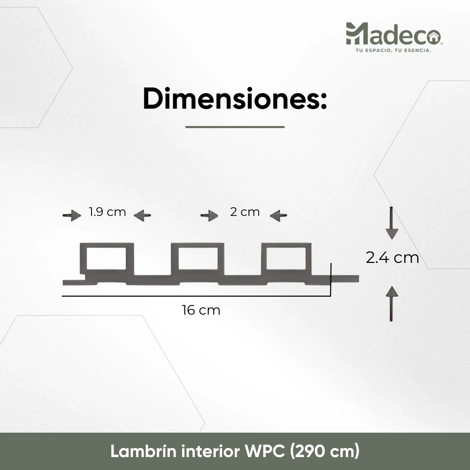 Lambrín Interior WPC de 16cm x 2.90m — Cerezo Vintage