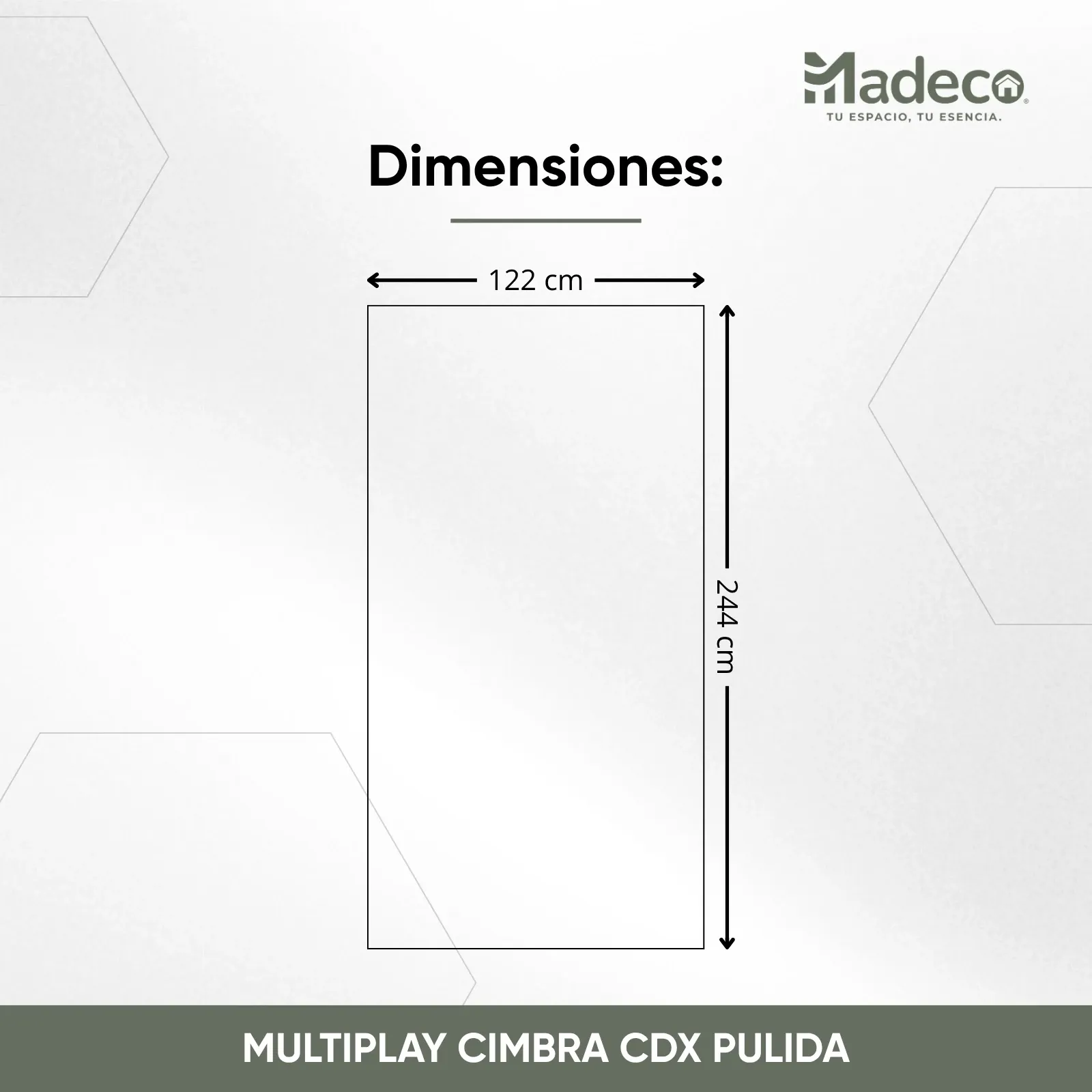 Cimbra de Pino Madeco CDX Pulida — 12mm