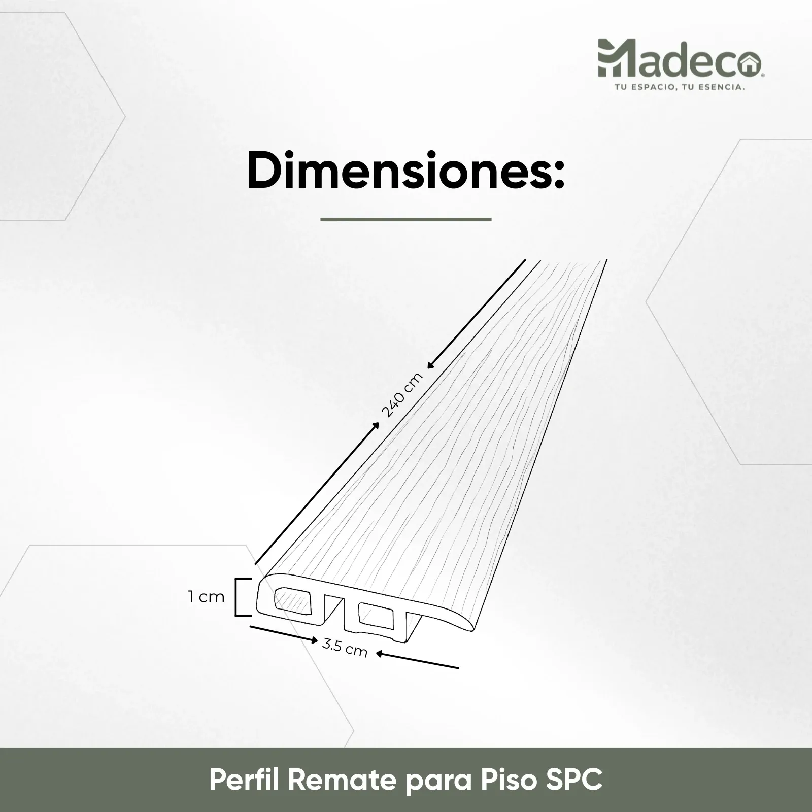Perfil Remate — Caramelo Natural