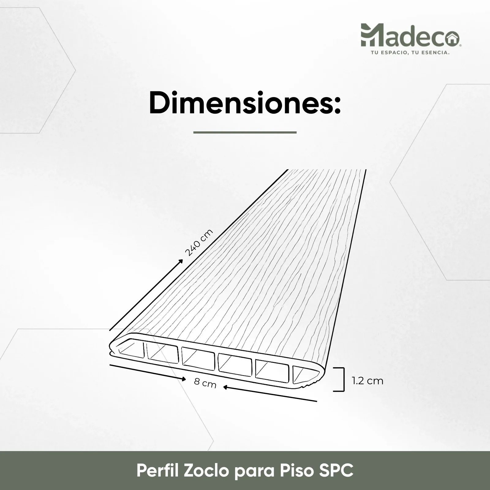 Perfil Zoclo — Caramelo Natural