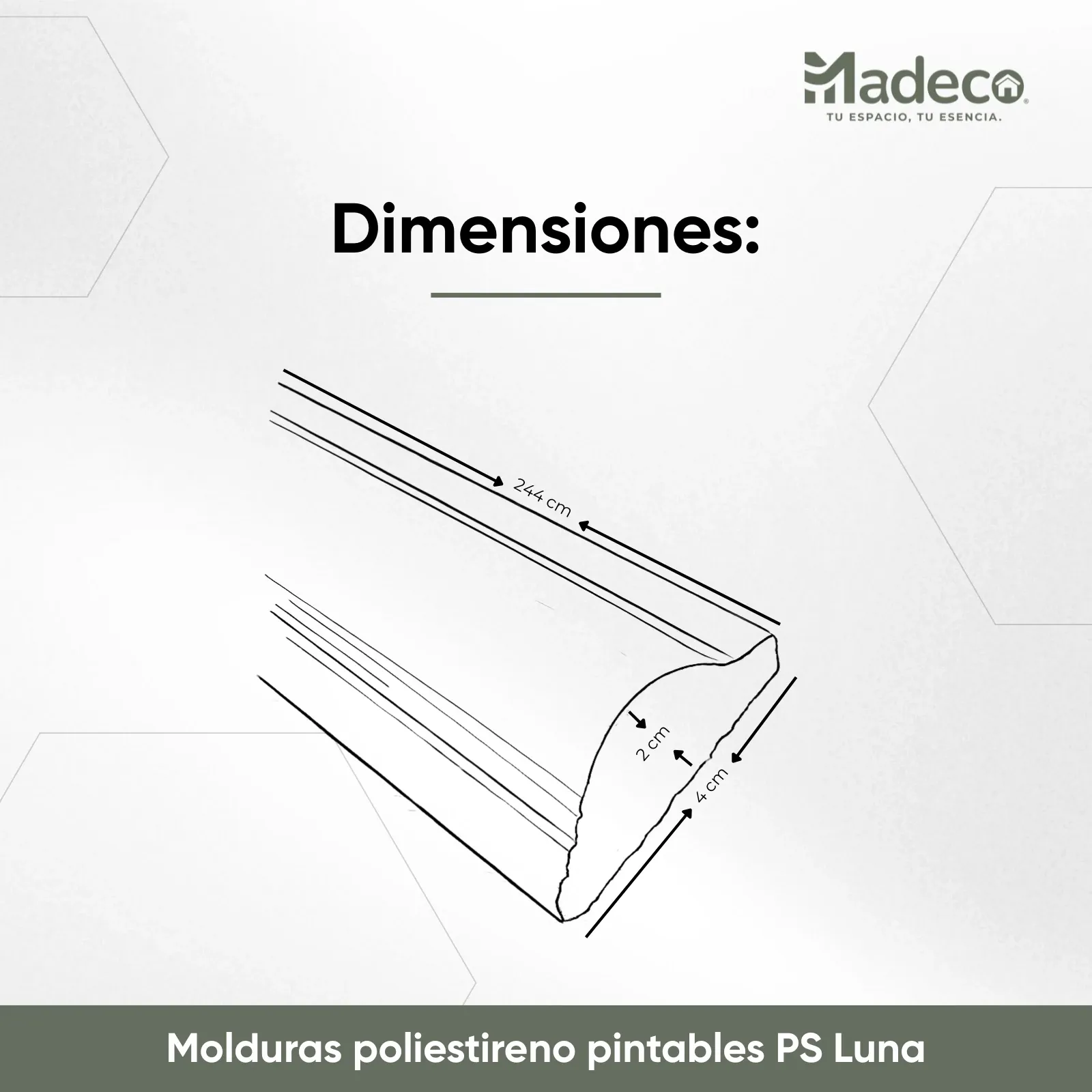 Molduras
poliestireno
pintables — PS Luna