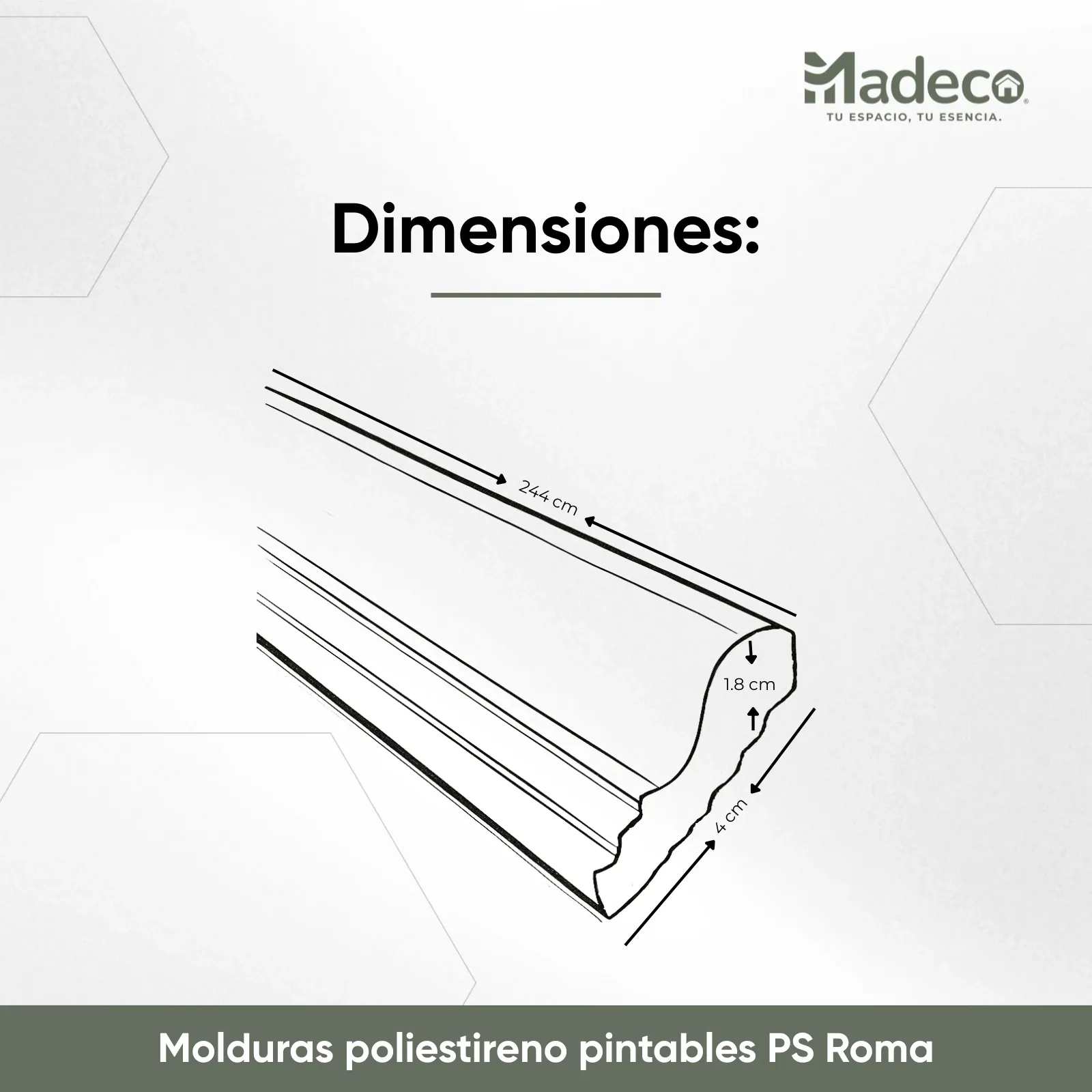 Molduras
poliestireno
pintables — PS Roma
